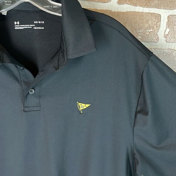 Under Armour Loose Fit Polo Shirt Black Large Heat Gear - Picture 2 of 7